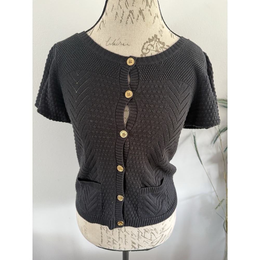 Y2k 2000s Vintage Juicy‎ Couture Button Up Short Sleeve Cardigan Silk Blend